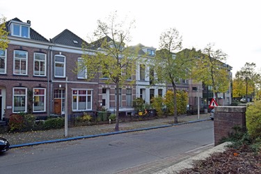 <p>De zuidelijke gevelwand van de Coehoornsingel, gefotografeerd vanaf de Hanzehof. </p>
